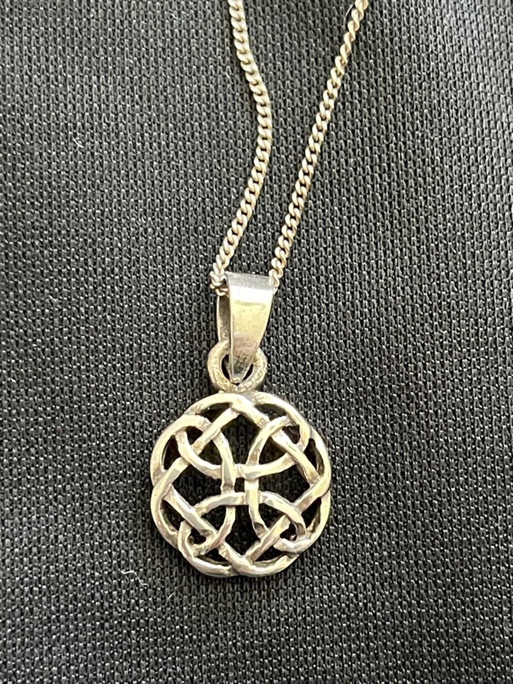 Sterling Silver Filigree Celtic Knot Pendant Necklace - Silver 18” chain